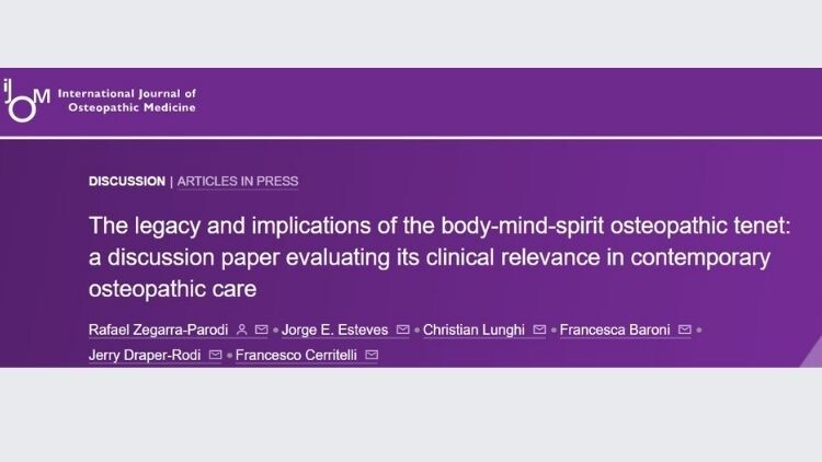 Pubblicato su IJOM un documento di discussione su “eredità e implicazioni del principio osteopatico corpo-mente-spirito” he body-mind-spirit osteopathic tenet is not defined and lacks associated clinical practices.