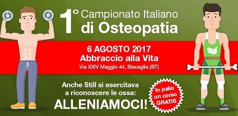 Si terrà a Bisceglie il 6 agosto il 1° Campionato italiano di Osteopatia